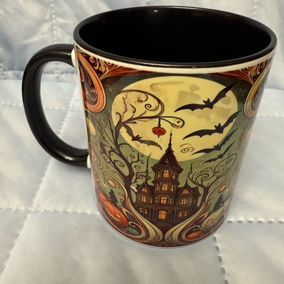 coffee mug with a Halloween-themed design. - Picture 1 of 6